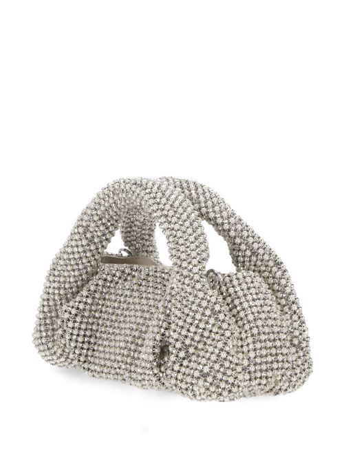 White faux-pearl and crystal embellishment ruched woman bag Stuart Weitzman | SH194CYPWQV